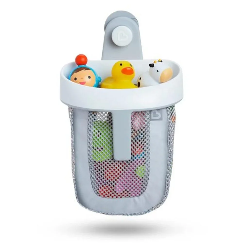 Hanging Bath Toy Storage with Quick Drying Mesh, Grey